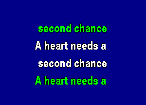 second chance
A heart needs a
second chance

A heart needs a