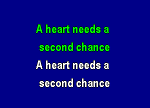 A heart needs a
second chance

A heart needs a

second chance