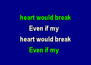 heart would break

Even if my

heart would break
Even if my