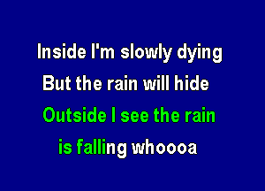 Inside I'm slowly dying
But the rain will hide
Outside I see the rain

is falling whoooa