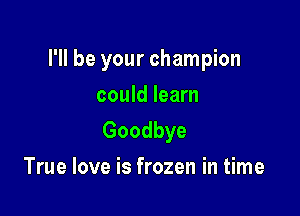 I'll be your champion

could learn
Goodbye
True love is frozen in time