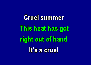 Cruel summer
'H sheathasgot

ghtoutofhand

Mkacmd