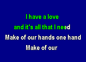 Ihavealove
andifsachatlneed

Makeofourhandsonehand

Makeofour