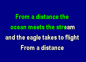 From a distance the
ocean meets the stream

and the eagle takes to flight

From a distance
