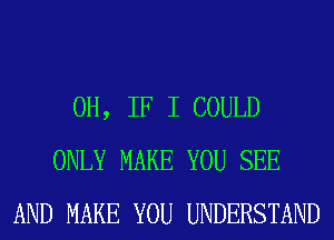 0H, IF I COULD
ONLY MAKE YOU SEE
AND MAKE YOU UNDERSTAND