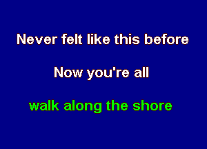 Never felt like this before

Now you're all

walk along the shore