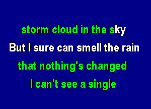 storm cloud in the sky
But I sure can smell the rain

that nothing's changed

lcan't see a single