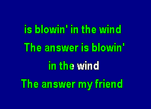 is blowin' in the wind
The answer is blowin'
in the wind

The answer my friend