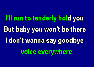 I'll run to tenderly hold you
But baby you won't be there

I don't wanna say goodbye

voice everywhere