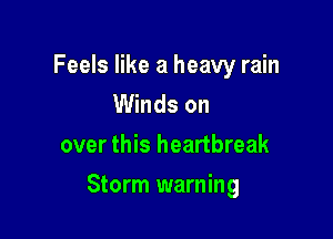 Feels like a heavy rain
Winds on

over this heartbreak

Storm warning