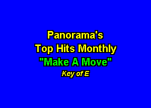 Panorama's
Top Hits Monthly

Make A Move
Key ofE