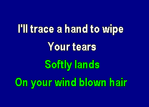 I'll trace a hand to wipe

Your tears

Softly lands
On your wind blown hair
