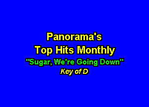 Panorama's
Top Hits Monthly

Sugar. We're Going Down
Kcy ofD