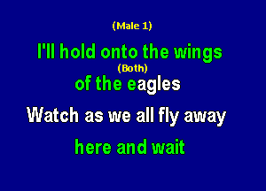 (Male 1)

I'll hold onto the wings

(Both)

of the eagles

Watch as we all fly away

here and wait