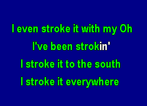 leven stroke it with my Oh
I've been strokin'
l stroke it to the south

I stroke it everywhere