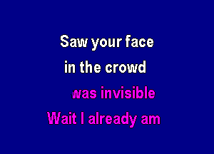 Saw your face

in the crowd