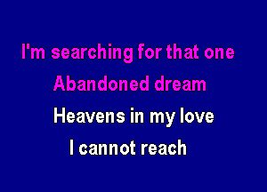 Heavensinlnylove

lcannotreach