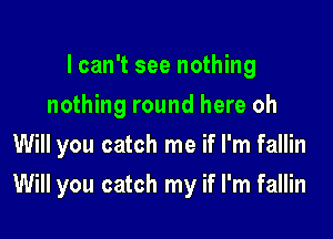 I can't see nothing
nothing round here oh
Will you catch me if I'm fallin

Will you catch my if I'm fallin