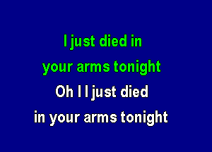 ljust died in
your arms tonight
Oh I ljust died

in your arms tonight