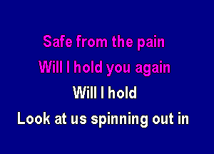 Will I hold

Look at us spinning out in