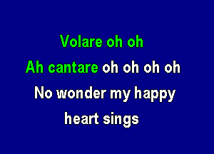 Volare oh oh
Ah cantare oh oh oh oh

No wonder my happy

heart sings