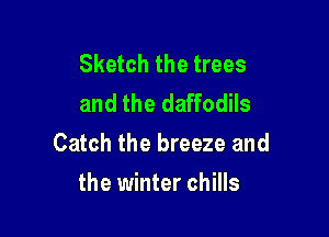 Sketch the trees
and the daffodils

Catch the breeze and

the winter chills