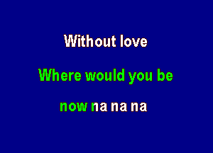 Without love

Where would you be

now na I18 I18
