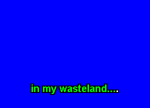 in my wasteland....