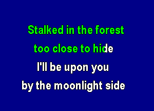 Stalked in the forest
too close to hide
I'll be upon you

by the moonlight side