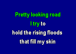 Pretty looking road
ltry to

hold the rising floods

that fill my skin