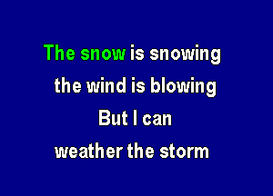 The snow is snowing

the wind is blowing
But I can
weather the storm