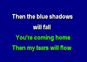 Then the blue shadows
will fall

You're coming home

Then my tears will flow