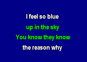 I feel so blue
up in the sky

You know they know
the reason why