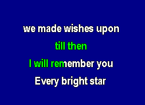 we made wishes upon
chen

I will remember you

Every bright star