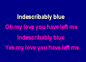 Indoscribably blue