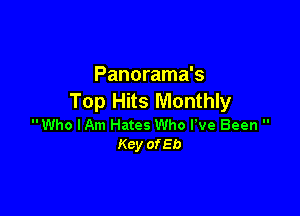 Panorama's
Top Hits Monthly

Who lAm Hates Who I've Been 
Key ofEb