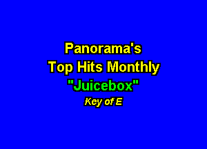 Panorama's
Top Hits Monthly

Juicebox
Key ofE