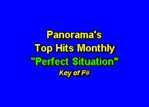 Panorama's
Top Hits Monthly

Perfect Situation
Key ong