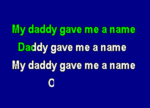 My daddy gave me a name
Daddy gave me a name

My daddy gave me a name

Daddy gave me a name