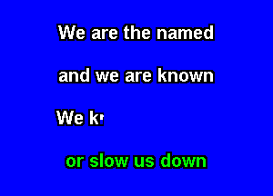 No one can stop us

or slow us down