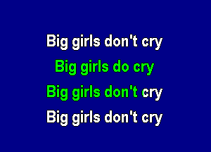 Big girls don't cry
Big girls do cry
Big girls don't cry

Big girls don't cry