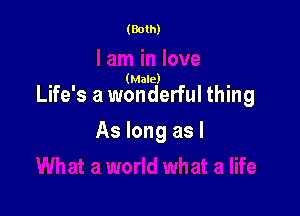 (Both)

(Male)

Life's a wonderful thing

As long as l