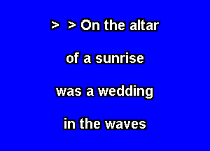 On the altar

of a sunrise

was a wedding

in the waves
