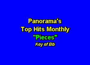 Panorama's
Top Hits Monthly

Pieces
Key of8b