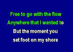 Free to go with the ttow
Anywhere that I wanted to

But the moment you

set foot on my shore
