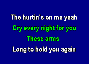 The hurtin's on me yeah
Cry every night for you
These arms

Long to hold you again