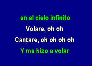 en el cielo infinito

Volare, oh oh

Cantare, oh oh oh oh
Y me hizo a volar