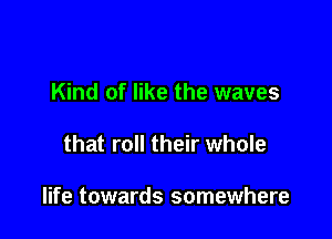 Kind of like the waves

that roll their whole

life towards somewhere
