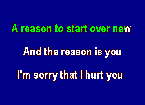 A reason to start over new

And the reason is you

I'm sorry that I hurt you