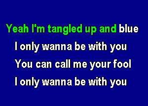 Yeah I'm tangled up and blue
I only wanna be with you

You can call me yourfool

I only wanna be with you